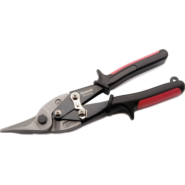 Tools 10" Aviation Snips, Cuts Left, Red Handle
